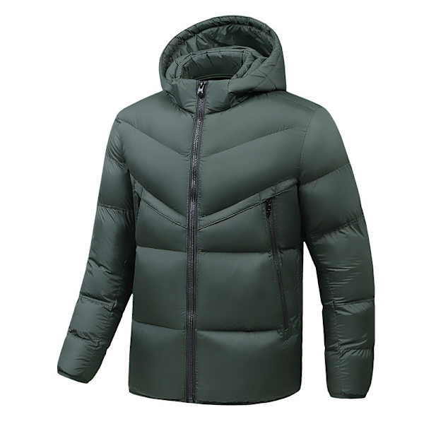 Herrarnas Snap Front Pufferjacka navy green XL