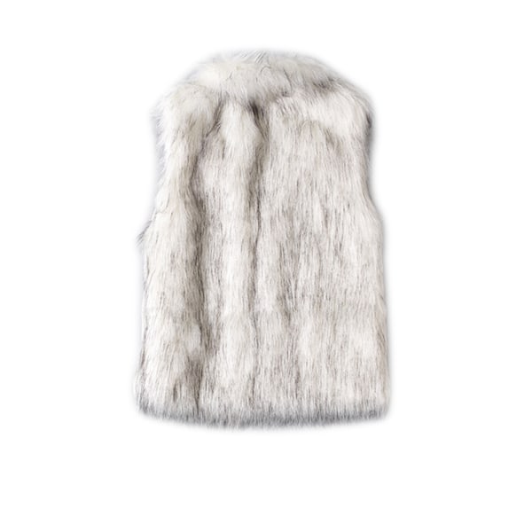Vinterjakke for kvinner i kunstig pels, uten ermer white 2XL