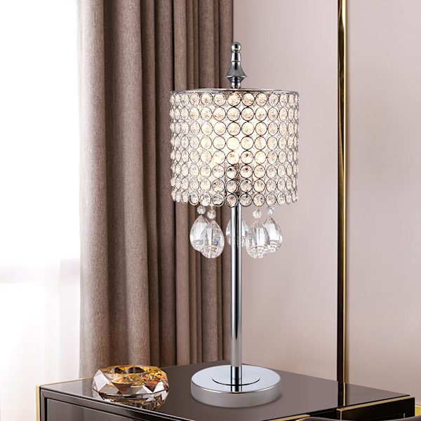 Moderna LED-kristallbordlampor för sovrum Silver