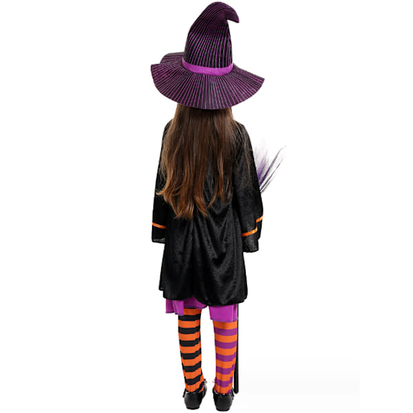 Jente Svart Katt Kostyme med Hatt for Barn til Halloween Kostyme Kledning XL