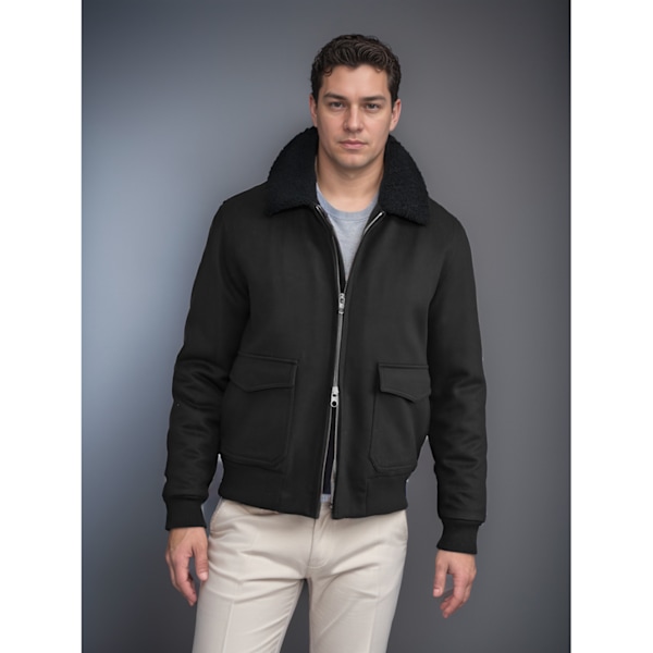 Herrar Zip Up Vintertröja Varm Fleecejacka black M