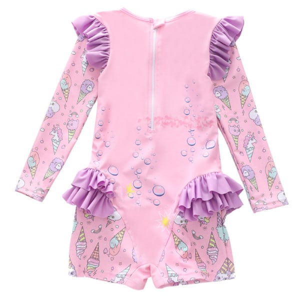 Tyttöjen pitkähihainen merenneito-uimipuku röyhelöillä ja UV-suojalla Color 2 5XL