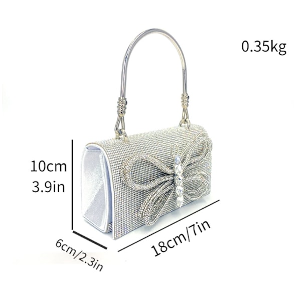 Kvinners Aftenveske Glitter Clutch Penger for Kvinner Aften Bryllup Fest Veske silver