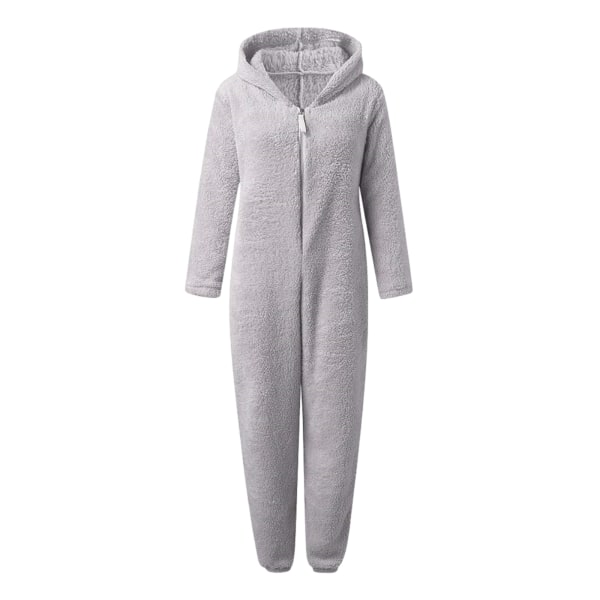 Jumpsuit för män gosig rolig lång pyjamas vinter varm plysch jumpsuit Gray(Woman) 3XL