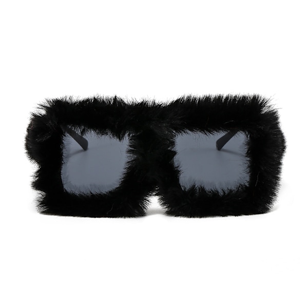 Kvinners Fuzzy Square Cat Eye Solbriller Fest Maskerade Disco Briller Black