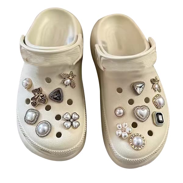 Skocharms i metalllegering for Crocs – 8 utskiftbare DIY-stiler