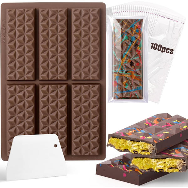 Chokladform med 12 Fack, Djup, med Påsar och Skrapa Style2