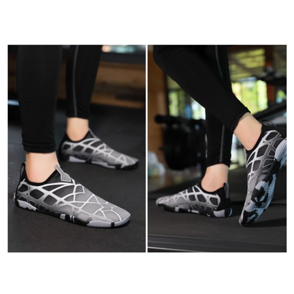 Barefoot Vann Sko Kvinner Menn Aqua Sokk Atletisk Vandring Vann Sport Sko Black Grey 37