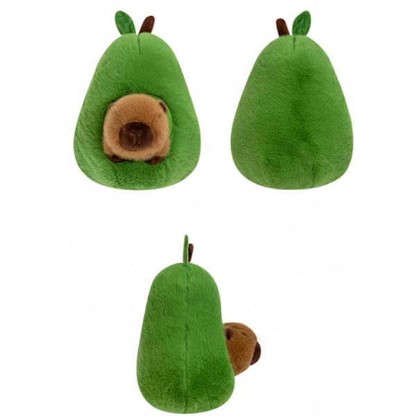Capybara i Avocado Plushie Blød Fuzzy Skjul i Plys Kastpude 46cm