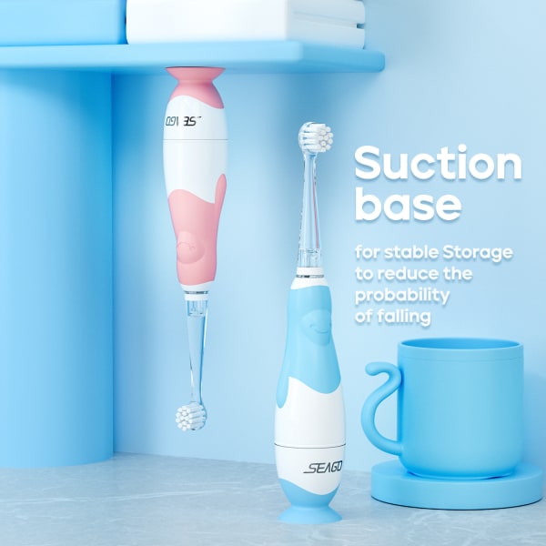 Elektrisk tandborste för toddler med smart LED-timer och Sonic -teknik pink