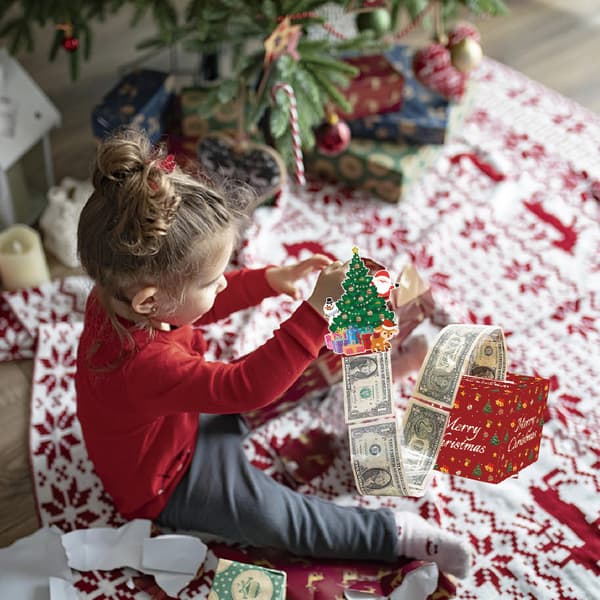 Julepengekasse til pengegave, sjov gør-det-selv julepengekasse