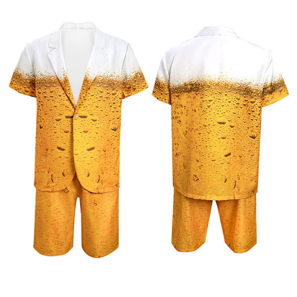 Herrkläder Öltryck Prestanda Kostym Kläder Kostym, Cosplay Öl Festival Outfit XL