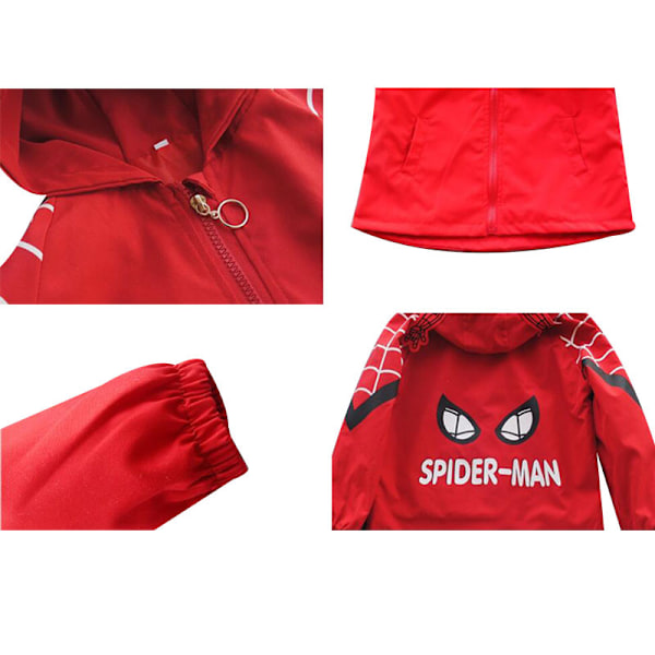 Superhjältar Pojkar Dragkedja Mode Hoodie jacka, Pojkar Spider-Man Hooded Sweatshirt red 110