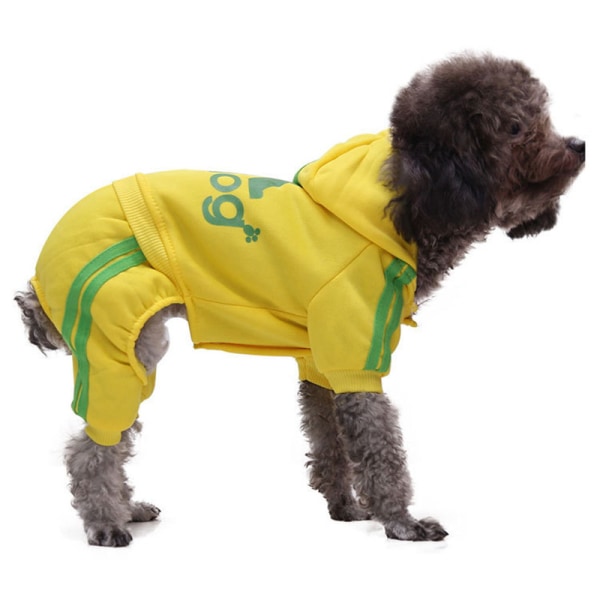 Valp Hund Kläder Adog Fyra-bens Huvtröja Hundar Tröjor Jacka XS-2XL yellow M