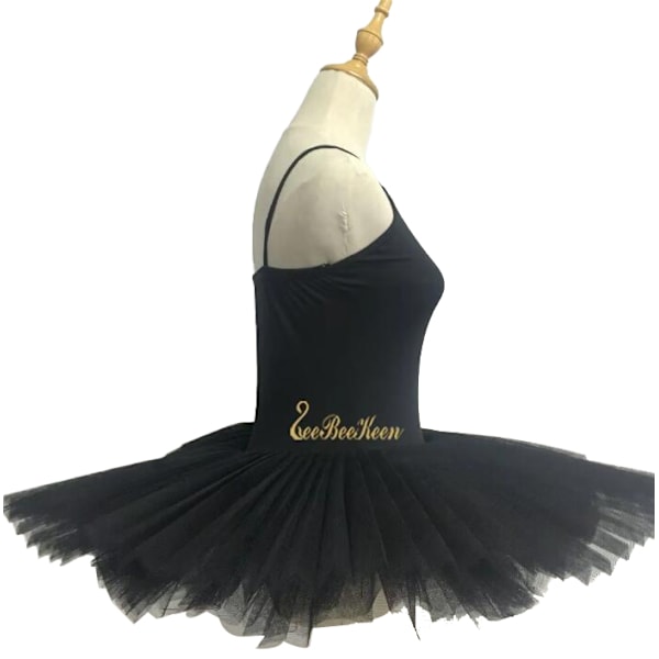 Ballerinadräkt, Barnbalettkostym Kvinnor Balett Danskläder Black M