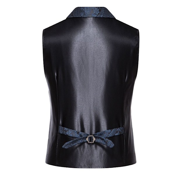 Herrar Väst Paisley Blommig Viktoriansk Västar Gotisk Steampunk Formell Väst Smoking Västar navy blue M