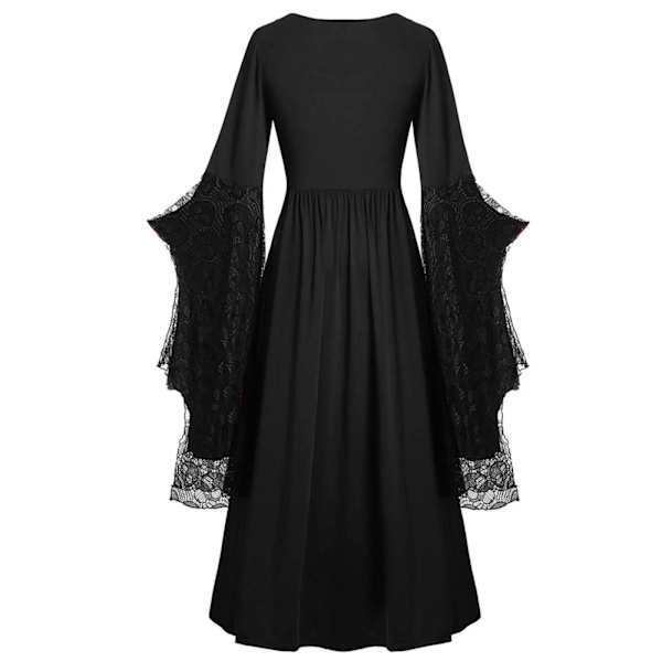 Naisten Goottilainen Mekko Pitsimekko Halloweenin Karnevaaliasuun black L
