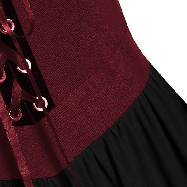 Halloween-kostym för kvinnor, gotisk klänning, vuxen vampyrklänning red 4XL