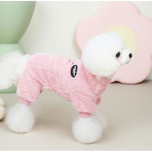 Hundepyjamas til små hunde Vinter Hundetrøje pink 2XL