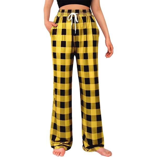 Dam Pyjamasbyxor Sovkläder Buffalo Pläd Pyjamas Yellow M