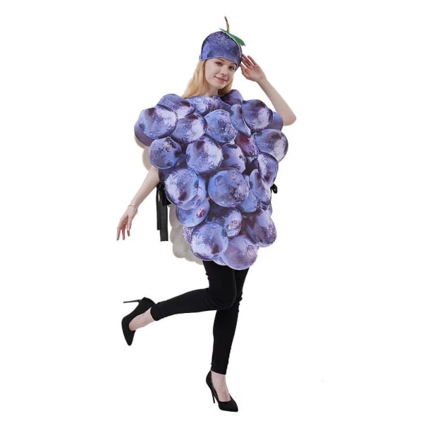 Lila Druvdräkt för Vuxna, Halloween Cosplaydräkt