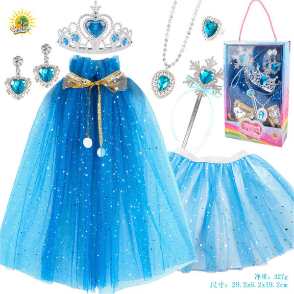 Prinsessklänningar för flickor,Halloweenkarnevalskostymer för flickor,Prinsessklänningar för liten flicka Blue