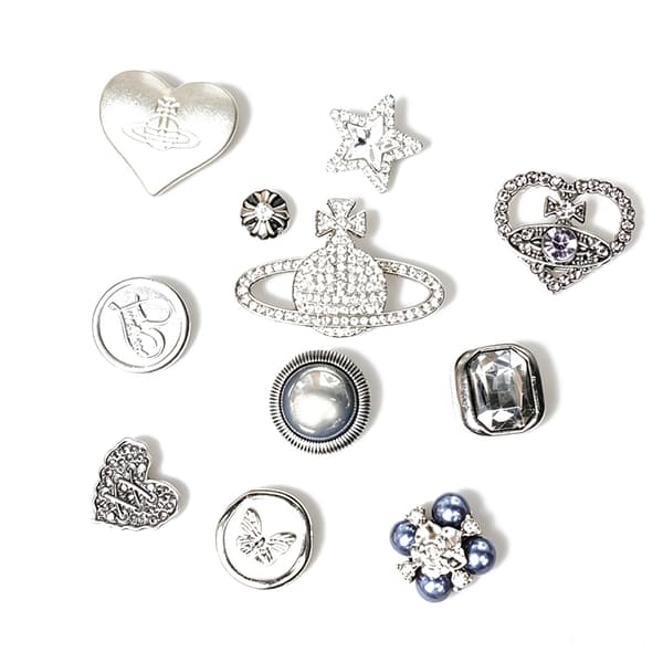 Skocharms i metalllegering for Crocs – 8 utskiftbare DIY-stiler
