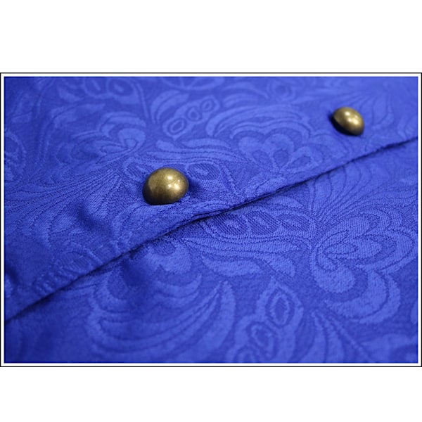 Paisleyvästar för män Viktoriansk Steampunk Gotisk Kostymväst blue M