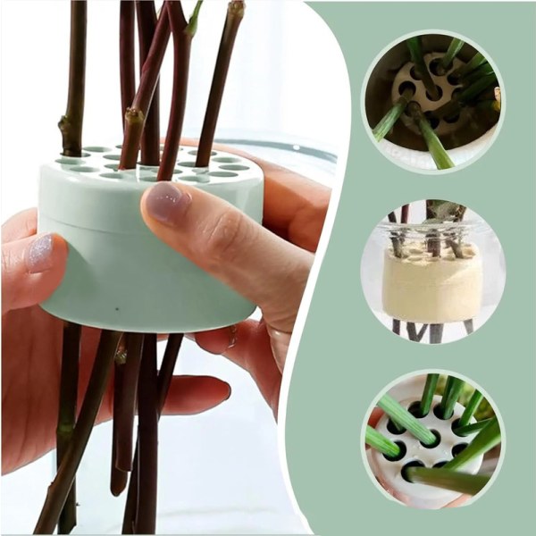 Spiral Ikebana Stilkholder, Sett med 2 Spiral Stilkholdere for Blomster Green