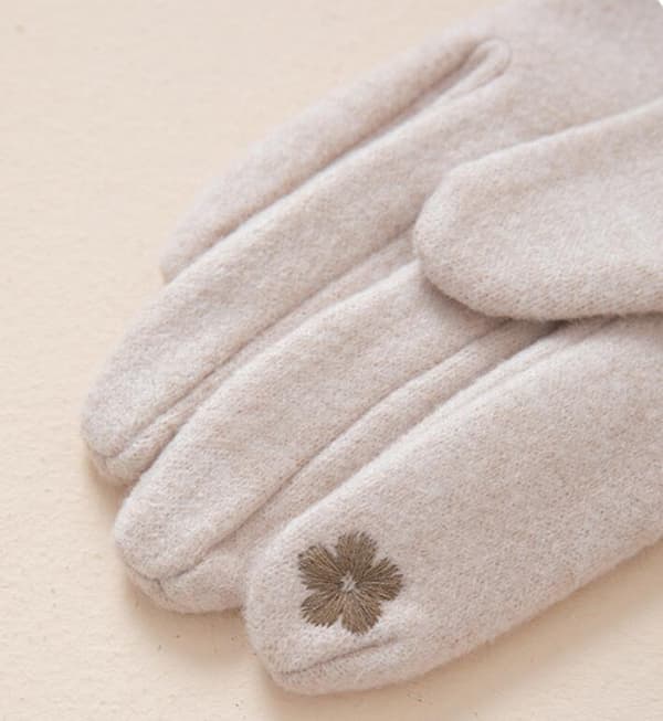 Vinterhandskar med pekskärm, varma, helfinger, retro Beige