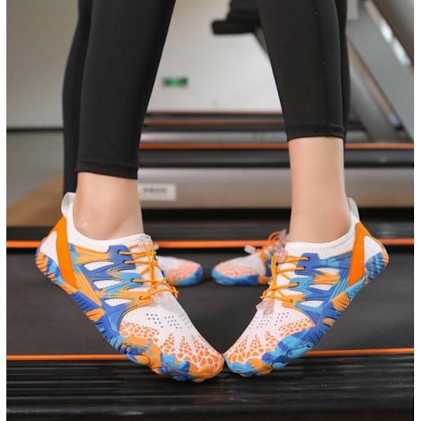 Unisex Vandresko til Mænd og Kvinder - Atletiske Vandsportsko, Barefodssko, Aqua Sko, Svømmesko, Strand Sko Blue Orange 40