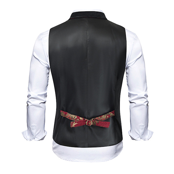 Herrer Vest med Dobbel Bryst, Viktoriansk Stil, Gotisk Steampunk Vest Red M