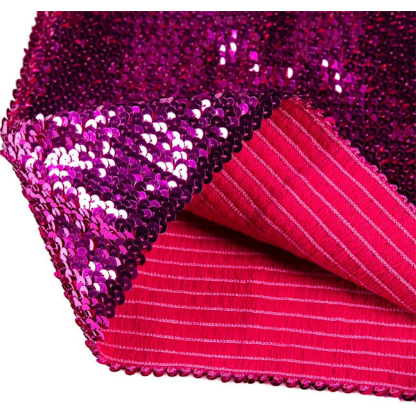 Glittrande Sekvenstop för Kvinnor, Metallisk Crop Top för Fest och Klubb Dark Pink