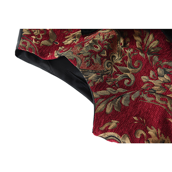 Herrar Viktoriansk Dubbelknäppt Väst Gotisk Steampunk Väst Red XL