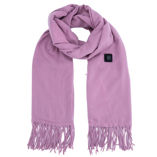 Uppvärmd scarf för kvinnor män USB uppvärmningssjal Mjuk varm halsduk för vintern Pink