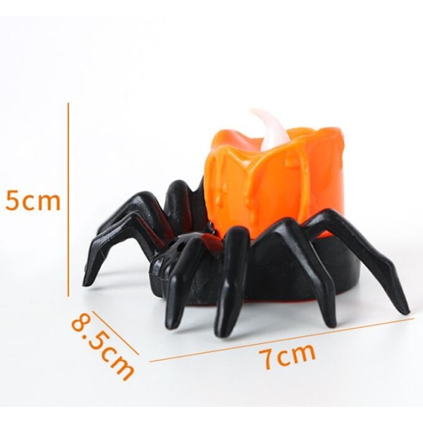 6 stk Halloween Spider Lys, LED Flammeløse Lys orange