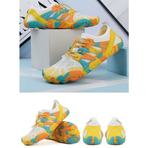 Unisex Vandresko til Mænd og Kvinder - Atletiske Vandsportsko, Barefodssko, Aqua Sko, Svømmesko, Strand Sko Orange Yellow 45