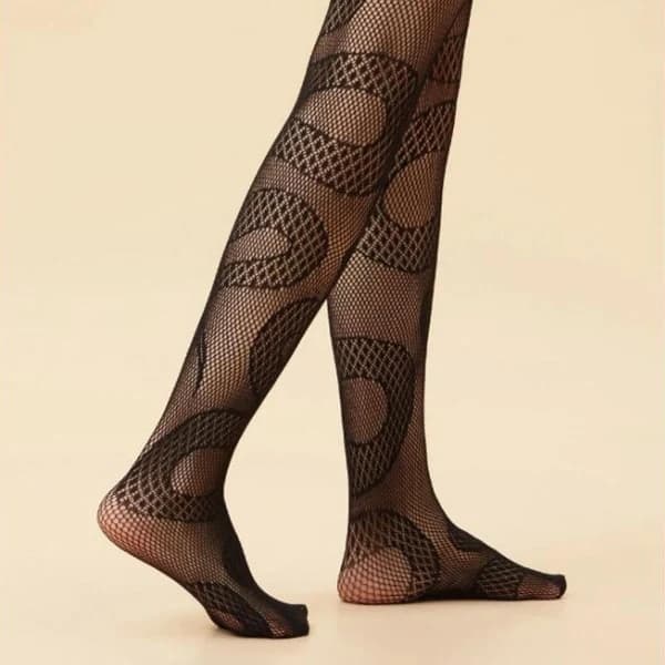 Kvinde Sexy Fishnet Strømper Evil Snake Jacquard Mønstrede Anime Strømper