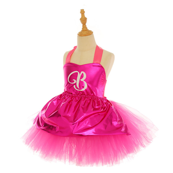 Tutu Dreams Rosa Prinsessklänning med Hårband för Flickors Födelsedag Halloweenfest Rose red S