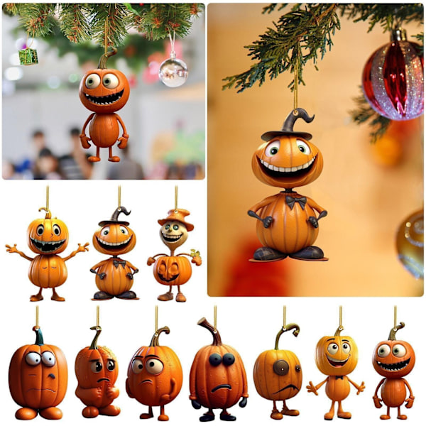 10 kpl Halloween-kurpitsapuu-koristeita auton koristeluun ja juhliin