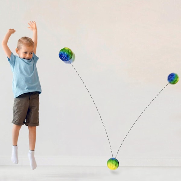 3 st flerfärgade rymdhoppbollar, minijumpbollar Combination 1