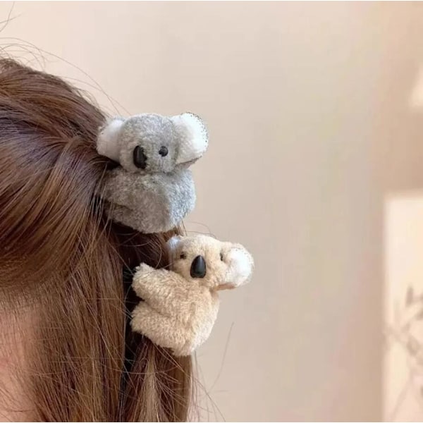 2 st Koala Hårklämmor, Söta Flickors Hårnålar Hårtillbehör