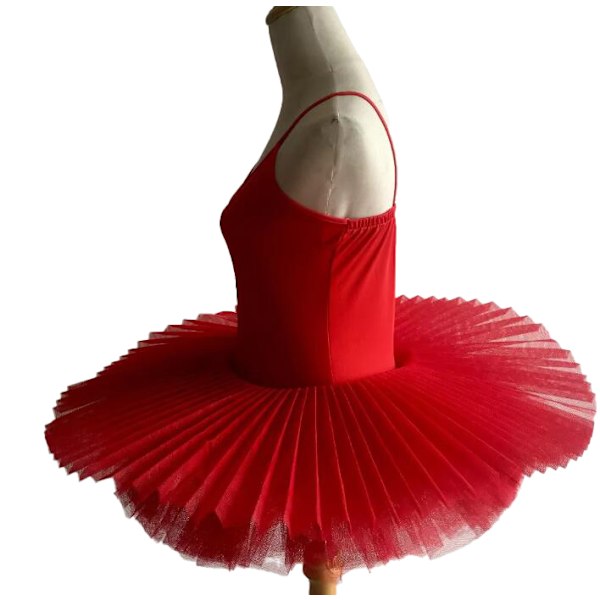 Ballerinadräkt, Barnbalettkostym Kvinnor Balett Danskläder red 130cm