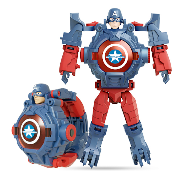 Spider-Man Transformer Barnas Elektroniske Klokker, 24 Projeksjonsmønstre Captain America