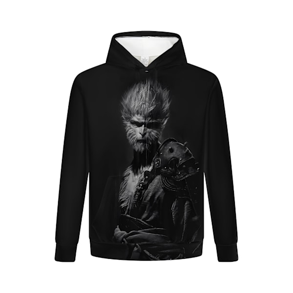 Svart Myth Wukong Goku God Sweatshirt Pullover Hoodie STyle2 S