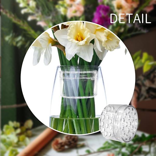 Kierteinen Ikebana-varrenpidike, 2 kpl kierteisiä varrenpidikkeitä kukille Transparently