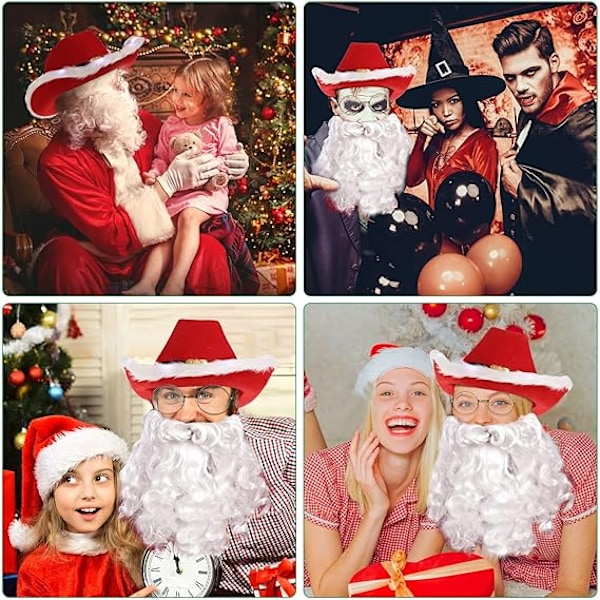 6-delad Santa Claus Cowboyhatt-set för cosplay STYLE2