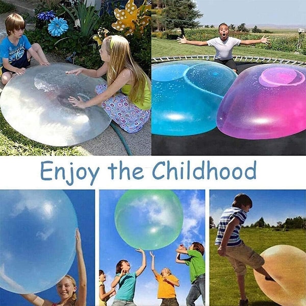 2 st Bubbelboll Uppblåsbar Rolig Leksak Boll för Utomhus Inomhus Lek blue