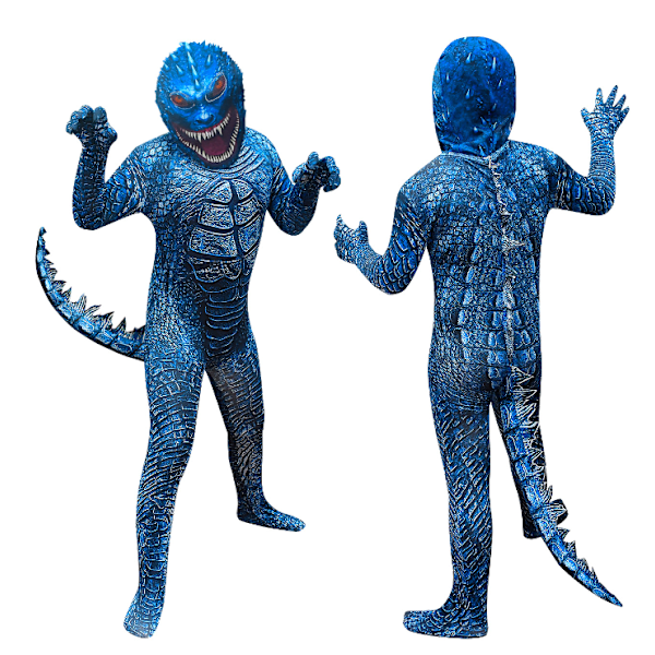 Guttens Godzillae Barn Dinosaur Monster Cosplay Karneval Kostyme blue 140