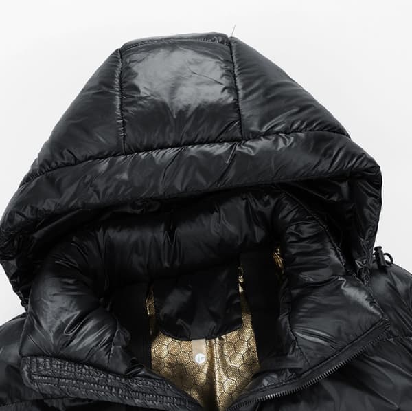 Graphene Svart Guld Dunjacka Vinter Unisex Bomullsjacka XL